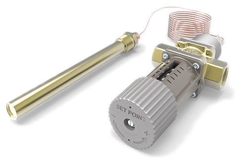 Temperature regulator with adjustable set point and sensing bulb