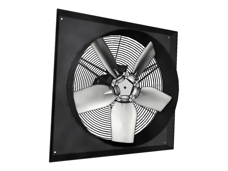 AVR series reversible axial fan with a wide-blade impeller on a square mounting plate